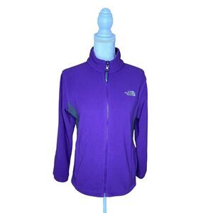 The North Face Fleece Full Zip Jacket Purple Gray Girls Size XL (14-16)